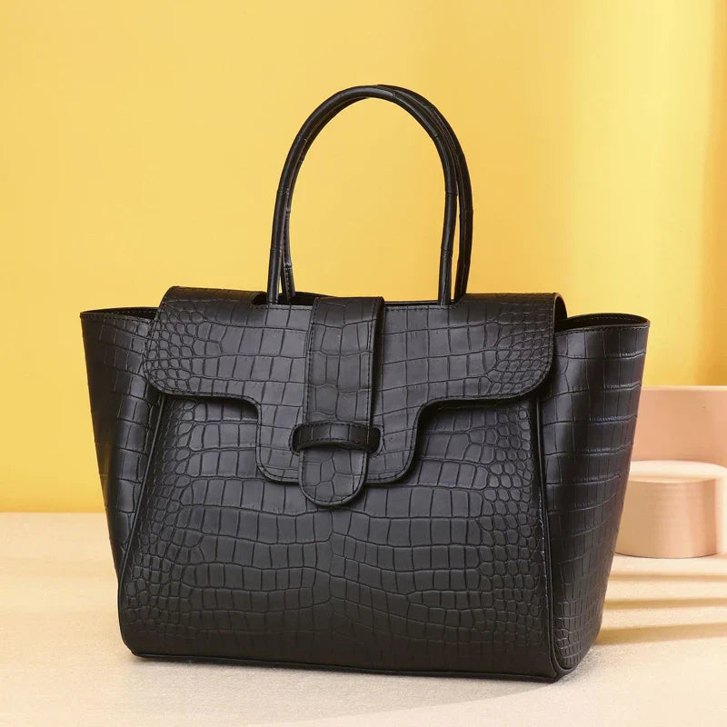 Luxury Bag Women's Handbag Crocodile Patterned Real Cowhide Bag - EUFASHIONBAGS