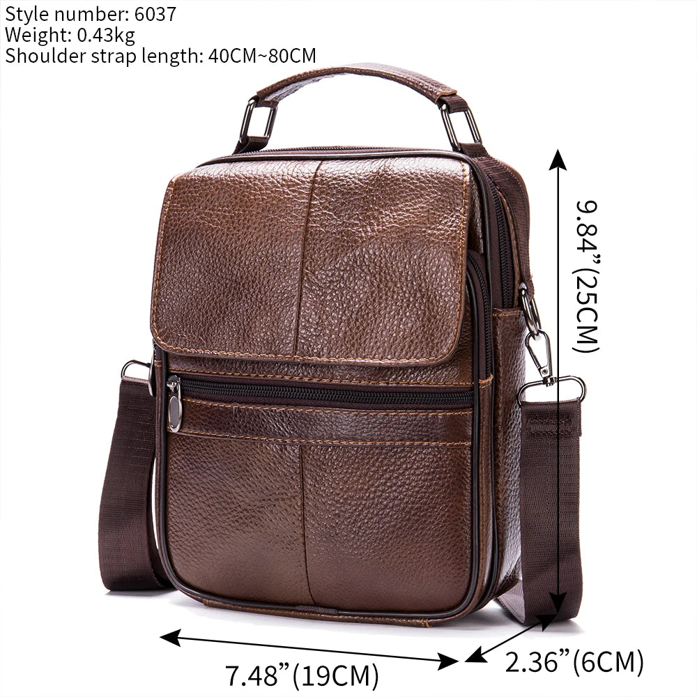 New shoulder bag husband bag men leather bag genuine leather handbag men messenger bag - EUFASHIONBAGS