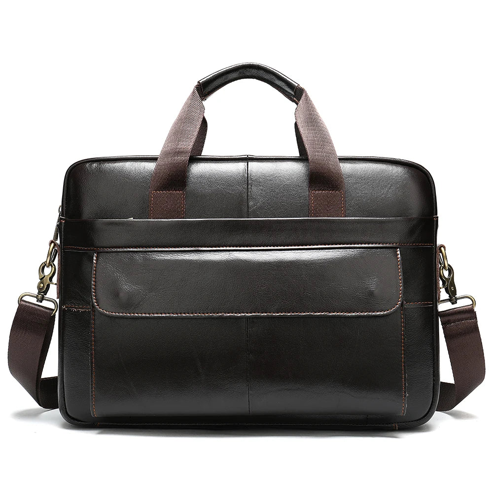 Men's Briefcases Men's Bags Genuine Leather Lawyer/Office Bag Laptop Bag Men's Leather Briefcases Bag for Documents - EUFASHIONBAGS