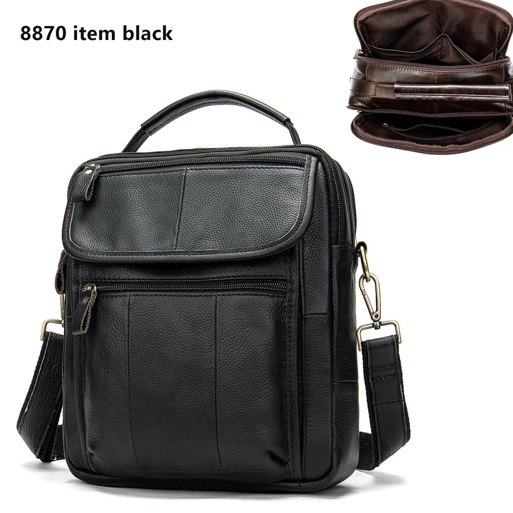 Genuine Leather Black Men's Designer Bags Leather Crossbody Messenger Bags Handbags - EUFASHIONBAGS