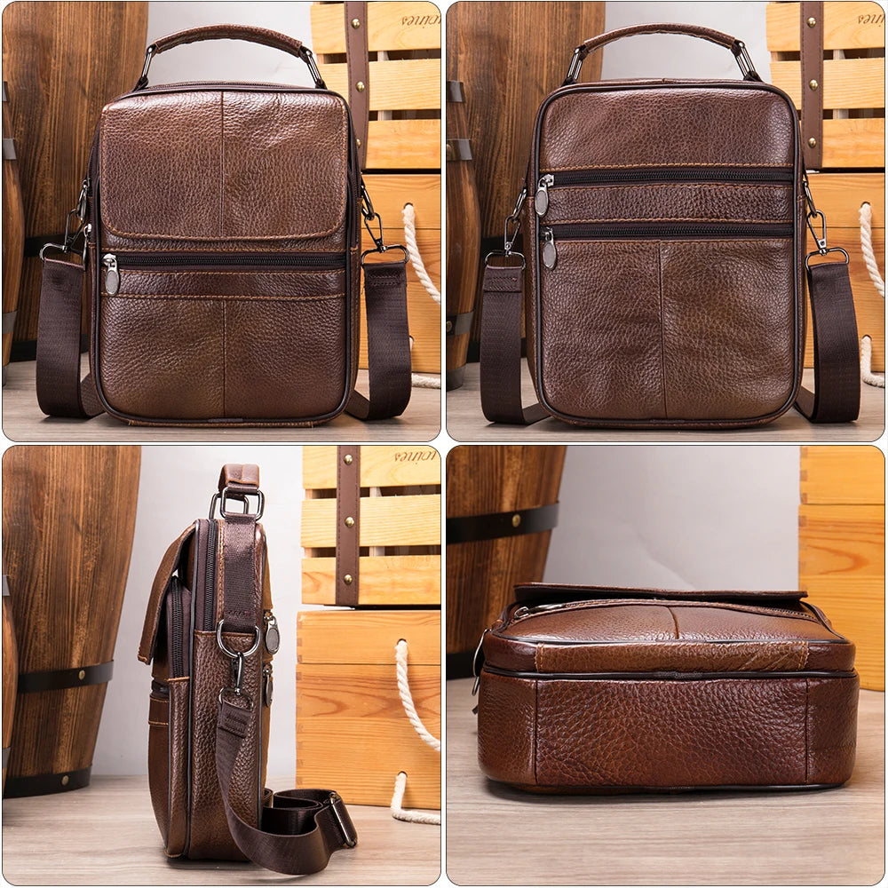 New shoulder bag husband bag men leather bag genuine leather handbag men messenger bag - EUFASHIONBAGS