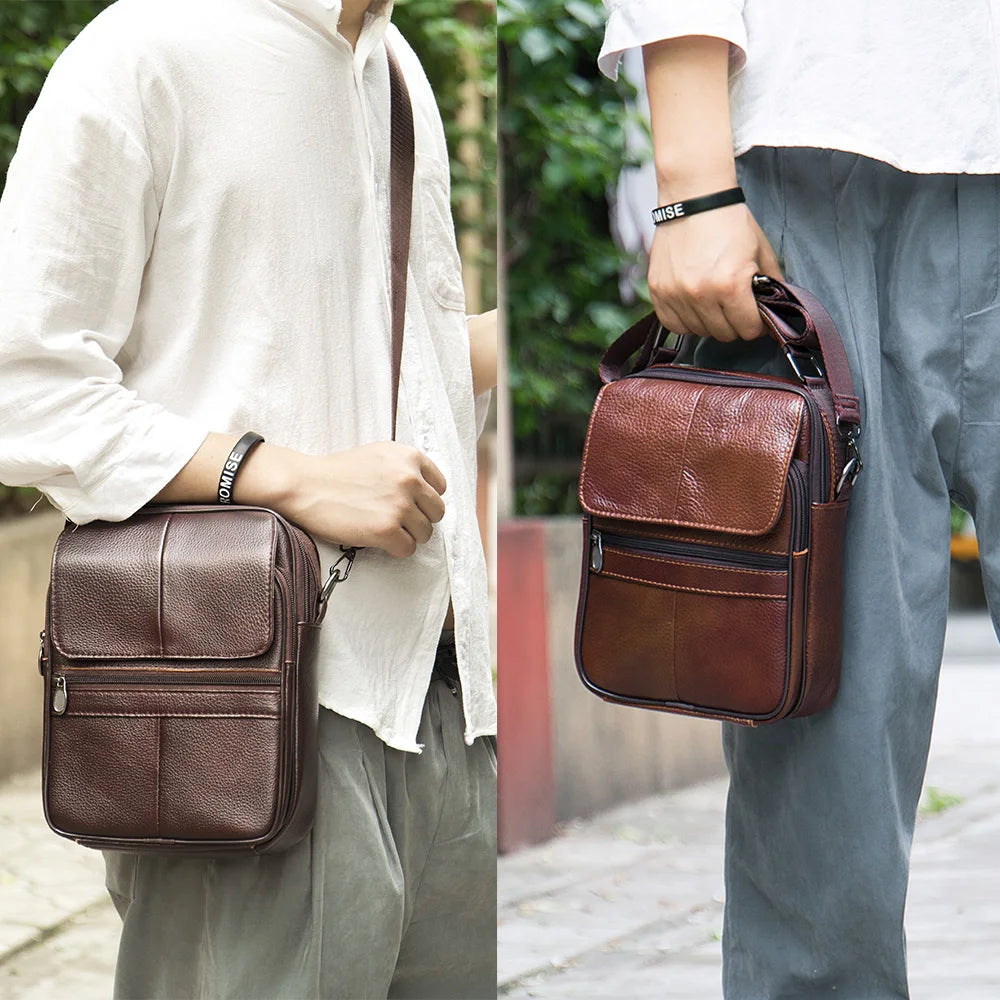 New shoulder bag husband bag men leather bag genuine leather handbag men messenger bag - EUFASHIONBAGS