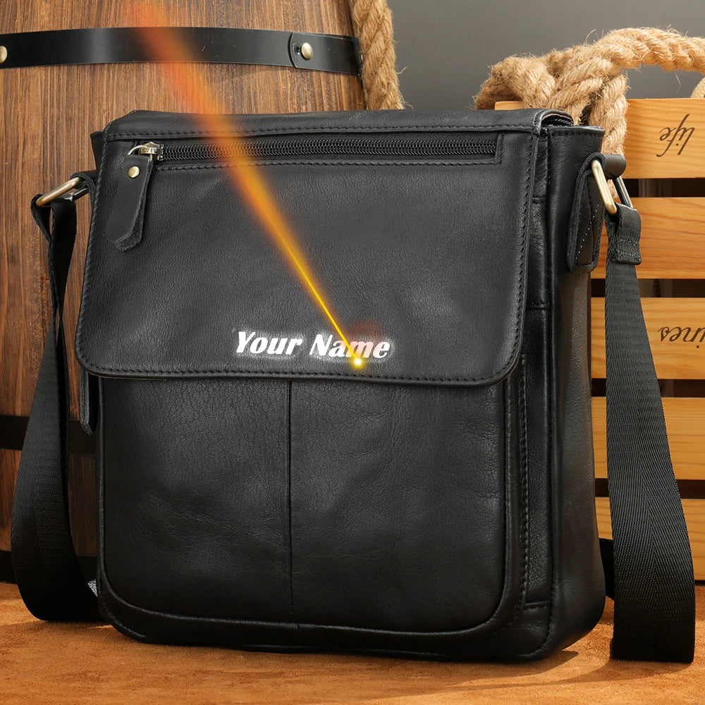 Men Shoulder Bag High Quality Male Bag Cowhide Leather Crossbody Bags Capacity Men Messenger Tote Bags - EUFASHIONBAGS