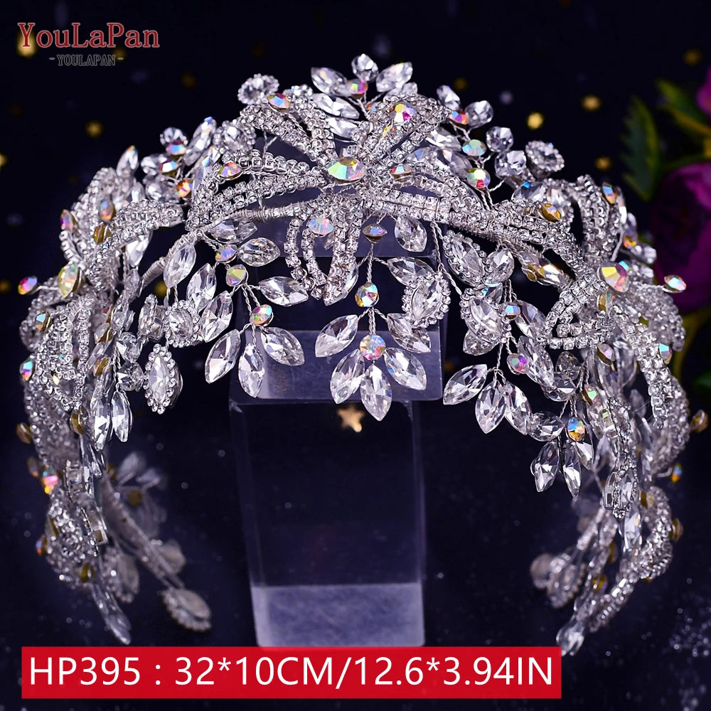 Bridal Tiaras for Wedding Rhinestone Hair Piece Crystal Headpiece Wedding Headpieces for Bride Hair Jewelry HP304 - EUFASHIONBAGS