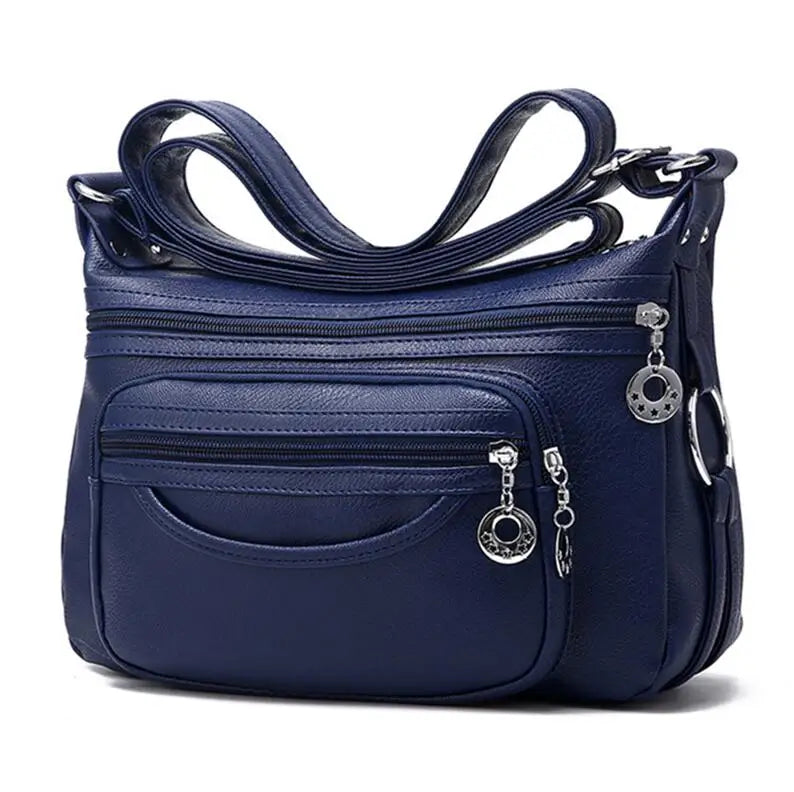 Black Lady Bag With Many Pockets Large Capacity Women Crossbody Bag For Mom Travel Casual Adjustable Strap Handbags - EUFASHIONBAGS