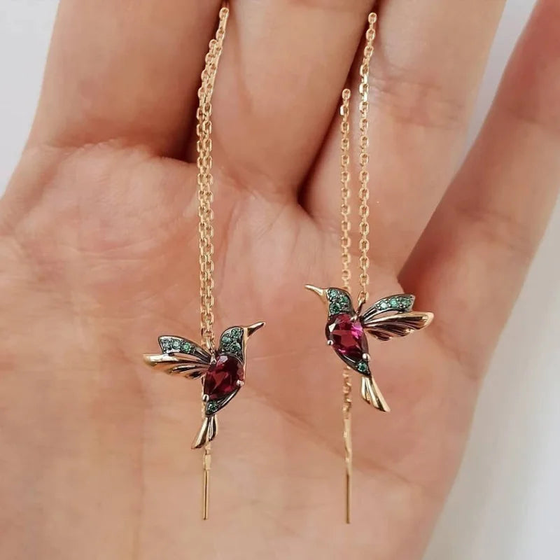 New Fashion Little Bird Drop Long Hanging Earrings for Women Elegant Girl Tassel Earring Stylish Jewelry Personality Gift