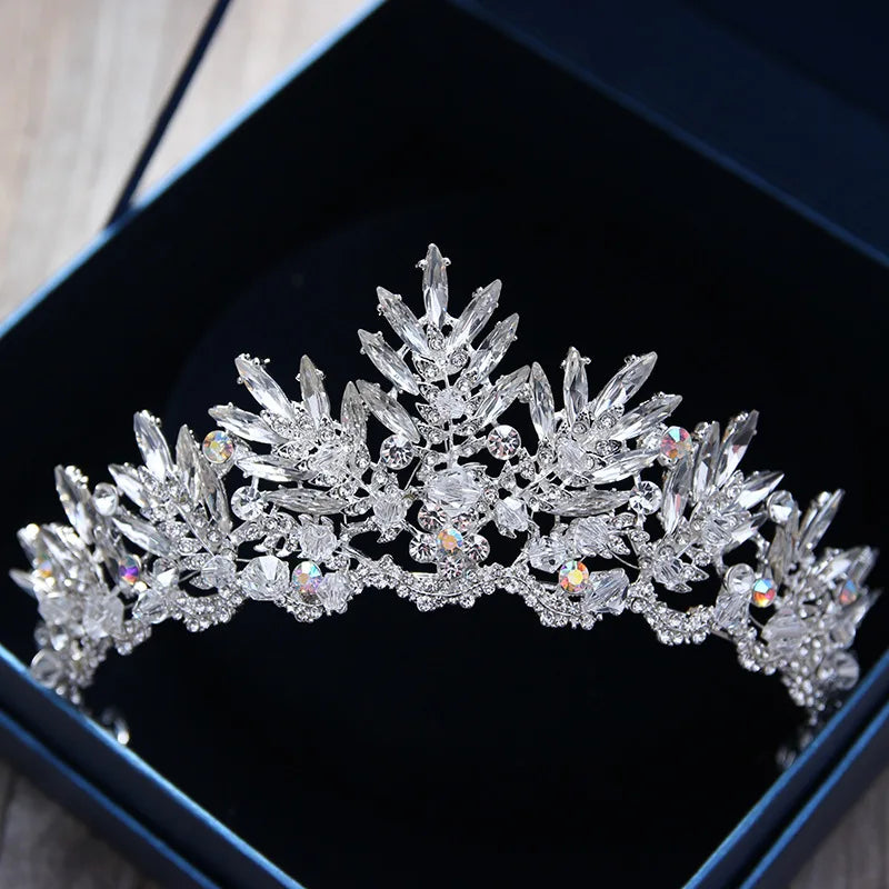 Diverse Silver Gold Color Crystal Crowns Bride tiara Fashion Queen For Wedding Crown Headpiece Wedding Hair Jewelry Accessories - EUFASHIONBAGS