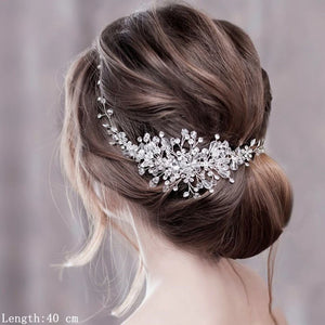 Luxurious Flower Headbands Tiaras Wedding Hair Accessories For Women Bride Hair Jewelry Bridal Headband Headpiece Party Hairband