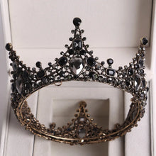 画像をギャラリービューアに読み込む, Baroque Black Crystal Big Round Bridal Tiaras Crowns Pageant Prom Diadem Rhinestone Veil Tiara Headband Wedding Hair Accessories