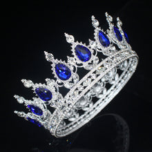 Cargar imagen en el visor de la galería, Crystal Queen King Tiaras and Crowns Bridal Diadem Women/Men Hair Ornaments Bride Rhinestone Wedding Head Jewelry Accessories