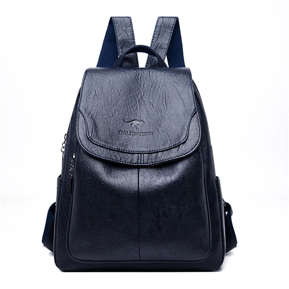 Women Large Backpack Purses High Quality Leather Female Vintage Bag School Bags Travel Bagpack Bookbag Rucksack