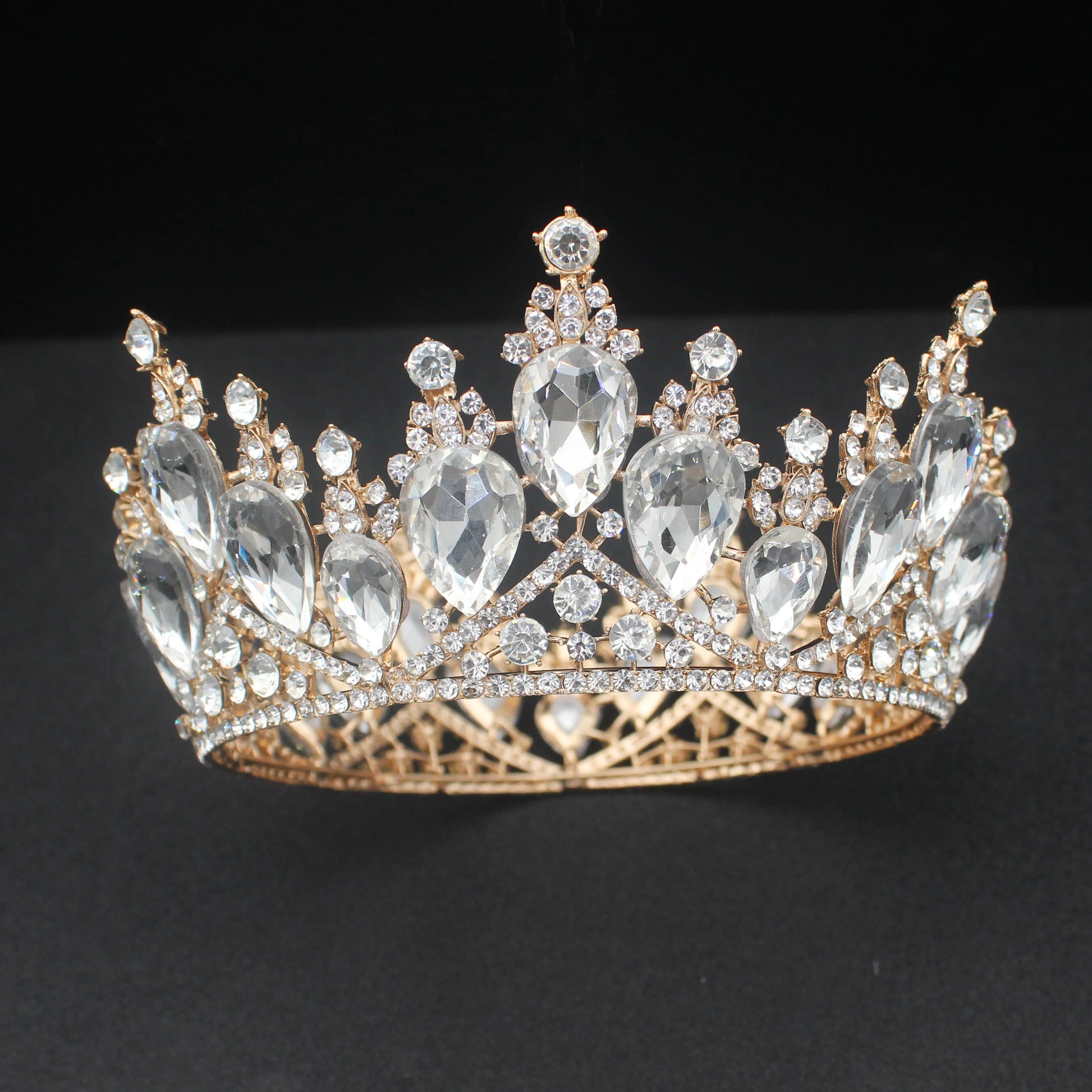 Crystal Baroque Tiara Crowns For Bride Women Girl Pageant Prom Diadem Wedding Bridal Headpiece Beauty Hair Jewelry Accessories - EUFASHIONBAGS