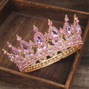 Queen King Crystal Tiaras and Crowns Bridal Pageant Diadem Women Men Hair Ornaments Wedding Bride Hair Jewelry Accessories