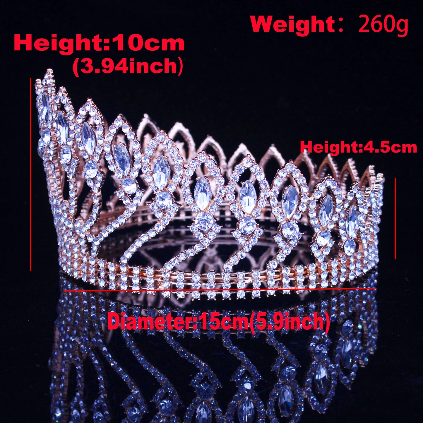 Fashion Crystal Tiaras and Crowns Bridal Pageant Diadem Headpiece Women Bride Hair Wedding Hair Jewelry Accessories - EUFASHIONBAGS