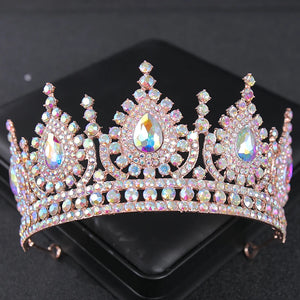 Luxury Cubic Zirconia Crown Crystal Bridal Tiaras Crowns Queen Princess Rhinestone Pageant Diadem Headband Wedding Hair Jewelry