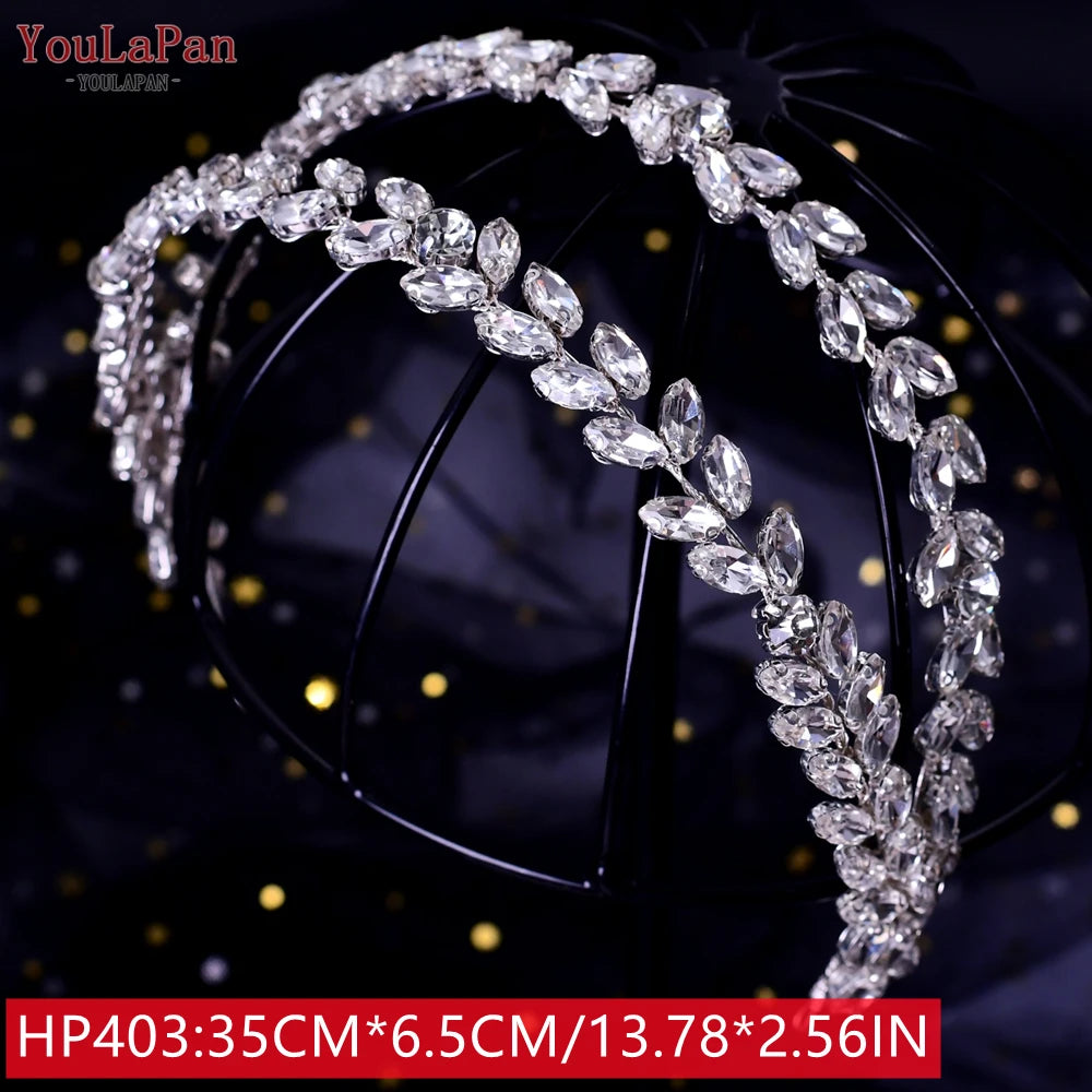 Bridal Tiaras for Wedding Rhinestone Hair Piece Crystal Headpiece Wedding Headpieces for Bride Hair Jewelry HP304 - EUFASHIONBAGS