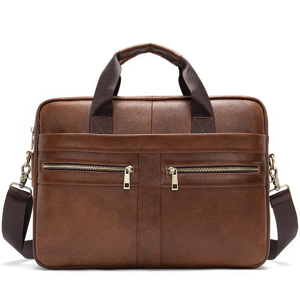 Men's Briefcases Men's Bags Genuine Leather Lawyer/Office Bag Laptop Bag Men's Leather Briefcases Bag for Documents - EUFASHIONBAGS