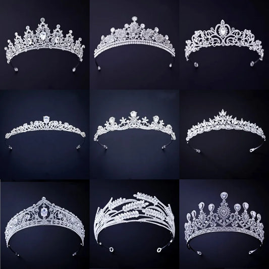 Silver Color Crowns and Tiaras Hair Accessories For Women Wedding Accessories Crown For Bridal Crystal Rhinestone Diadema Tiara - EUFASHIONBAGS