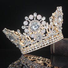 Cargar imagen en el visor de la galería, Large Round Royal Crystal Tiaras and Crowns Queen King Crown For Women Girl Diadem Prom Pageant Tiara Hair Jewelry Accessories