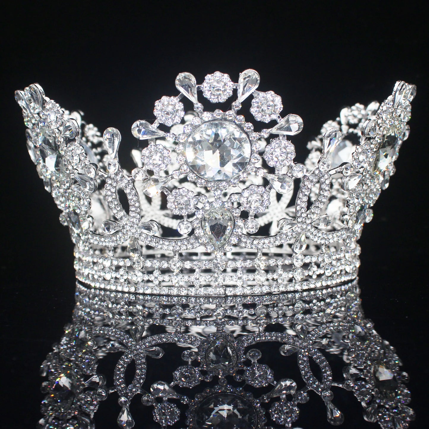 Royal Crystal King Crown Bride Tiaras and Crowns Queen Hair Jewelry Pageant Prom Diadem Headpiece Bridal Head Accessories - EUFASHIONBAGS