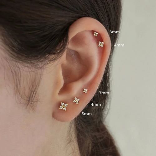 Dainty Small Flower Stud Earrings Women Fashion Small Fresh Style Delicate Girl Earrings Gold Color Jewelry Drop Shipping