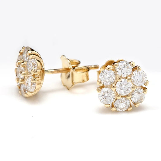 Luxury Gold Color Brilliant Cubic Zirconia Stud Earrings for Women Dainty Small Female Earring Gifts Classic Jewelry