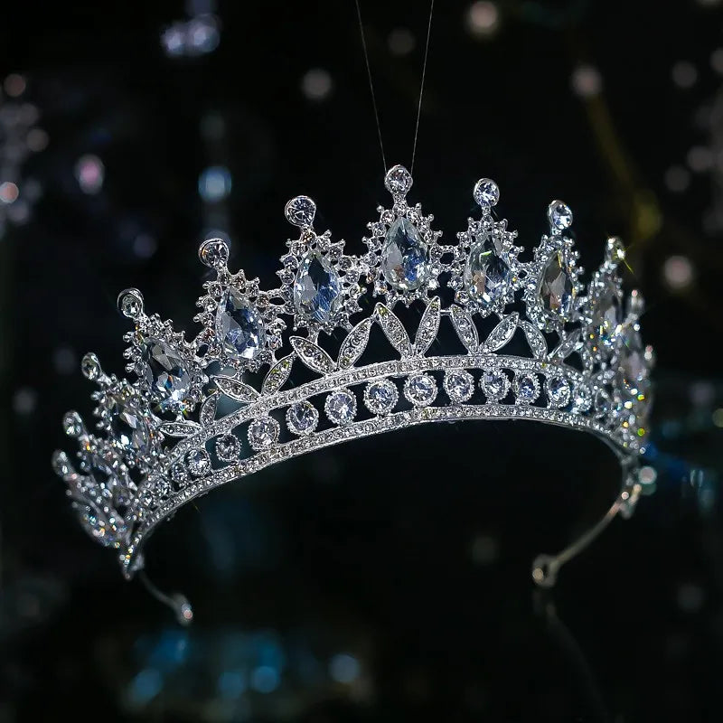 Luxury Diverse Silver Color Crystal Bridal Tiaras Crown Rhinestone Pageant Diadema Collares Headpieces Wedding Hair Accessories - EUFASHIONBAGS