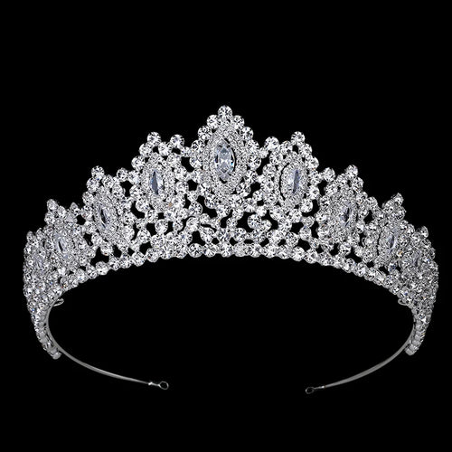 New AAA Rhinestone Crowns Vintage Style Big Zircon Shape Wedding Accessories Bridal Hair Tiaras Party BC3707