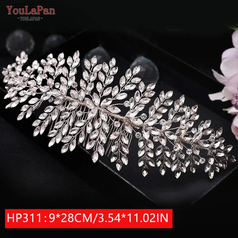 Bridal Tiaras for Wedding Rhinestone Hair Piece Crystal Headpiece Wedding Headpieces for Bride Hair Jewelry HP304 - EUFASHIONBAGS