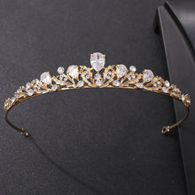 Cargar imagen en el visor de la galería, Luxury Rhinestone Tiara Crown For Bride Women Girl Headpiece sparkling Zircon Diadem Wedding Bridal Hair Jewelry Accessories