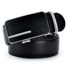 Cargar imagen en el visor de la galería, Automatic Buckle Genuine Leather Belt Men&#39;s Black Cow Leather Belts for Men