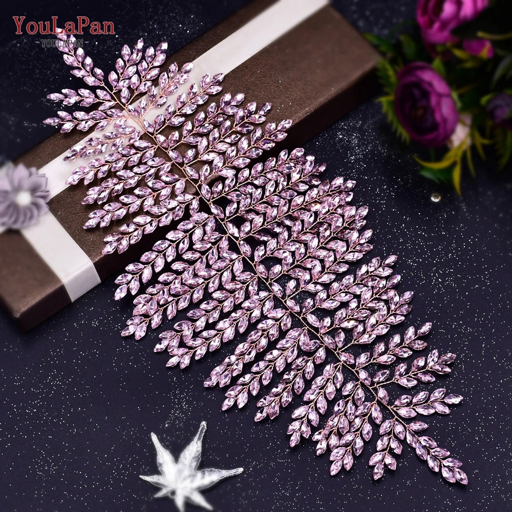 Handmade Crystal Rhinestones Silver Golden Wedding Headband Headpiece Jewelled Headband Wedding Hair Jewelry - EUFASHIONBAGS