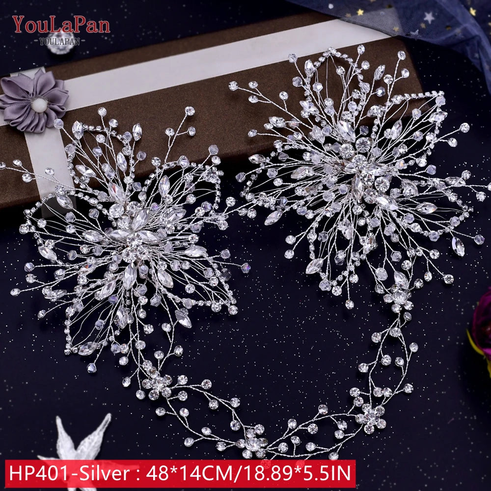 Bridal Tiaras for Wedding Rhinestone Hair Piece Crystal Headpiece Wedding Headpieces for Bride Hair Jewelry HP304 - EUFASHIONBAGS