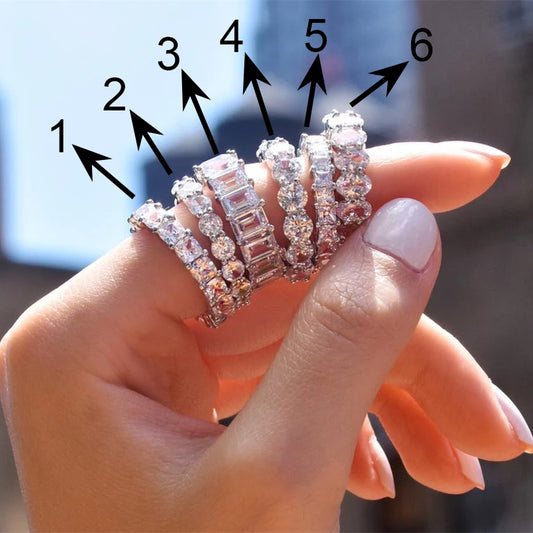 AAA Cubic Zirconia Promise Rings for Women 6 Styles Available Noble Wedding Jewelry Ring for Girl Nice Gift Ring