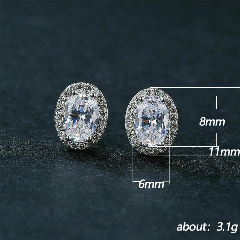 Classic Geometric Cubic Zirconia Stud Earrings Low-key Women's Accessories Simple Teens Earrings Timeless Style Jewelry