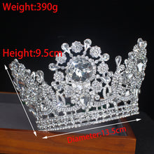 Cargar imagen en el visor de la galería, Royal Crystal King Crown Bride Tiaras and Crowns Queen Hair Jewelry Pageant Prom Diadem Headpiece Bridal Head Accessories