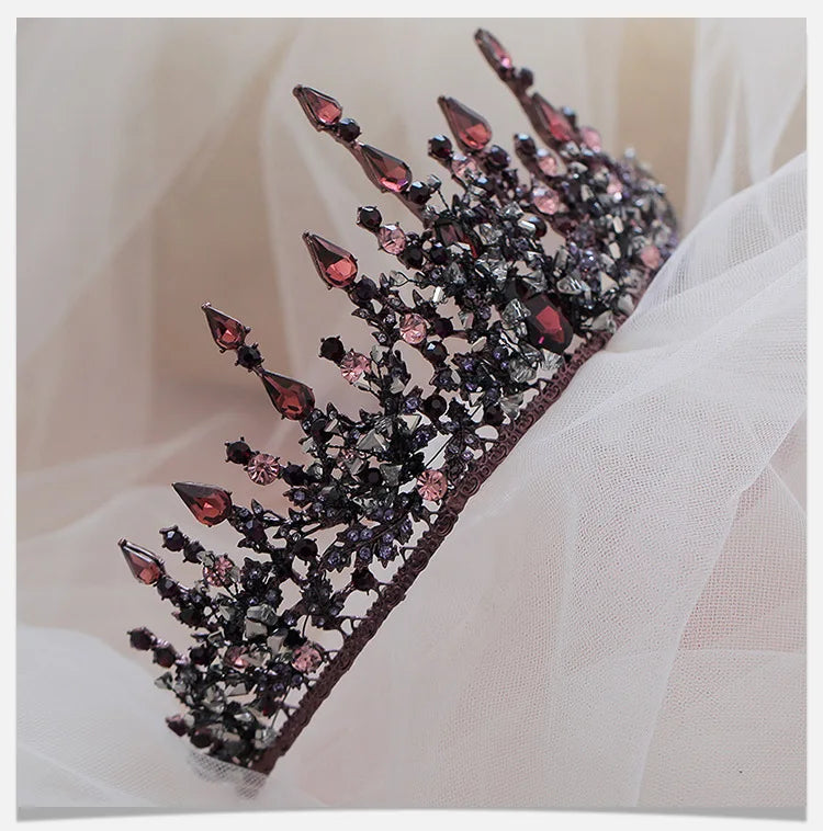 Vintage Baroque Headbands Purple Crystal Tiaras Crowns Bride Noiva Headpieces Bridal Wedding Party Hair Jewelry Rhinestone Crown - EUFASHIONBAGS