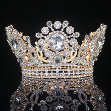 Cargar imagen en el visor de la galería, Royal Crystal King Crown Bride Tiaras and Crowns Queen Hair Jewelry Pageant Prom Diadem Headpiece Bridal Head Accessories