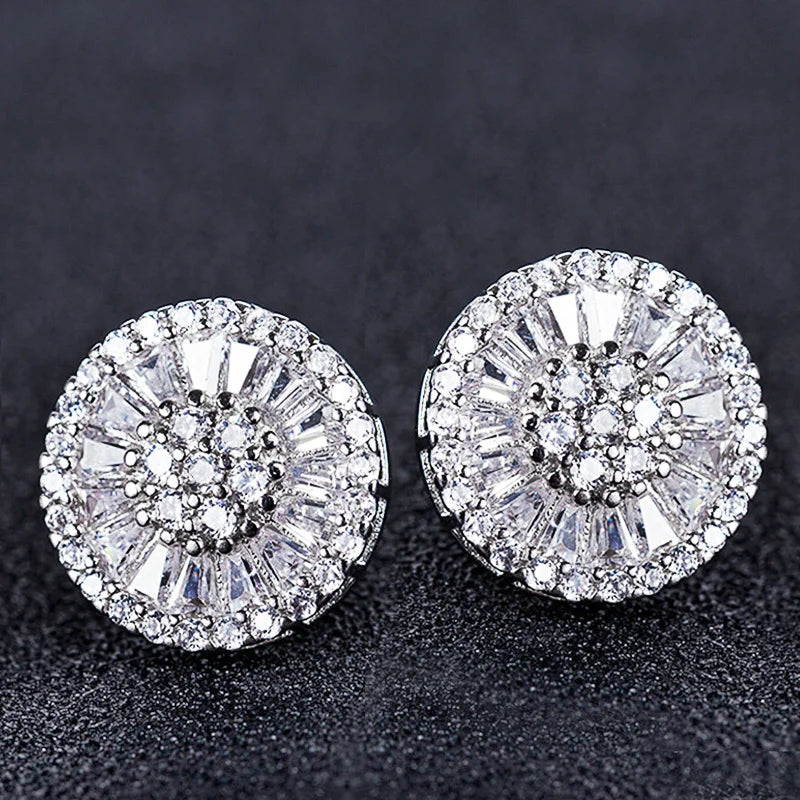 High Quality Stud Earrings with Brilliant Fireworks Shape CZ Jewelry Engagement Wedding Earrings for Women Girls - EUFASHIONBAGS