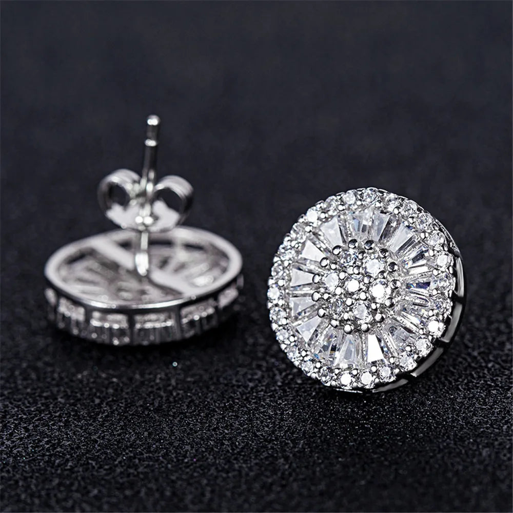 High Quality Stud Earrings with Brilliant Fireworks Shape CZ Jewelry Engagement Wedding Earrings for Women Girls - EUFASHIONBAGS