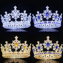 Cargar imagen en el visor de la galería, Crystal Queen King Tiaras and Crowns Bridal Diadem Headpiece Women Prom Hair Ornaments Wedding Bride Head Jewelry Accessories