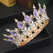 Cargar imagen en el visor de la galería, Rhinestone Queen King Wedding Tiara Crown Bridal Crystal Diadem Women/Me Pageant Prom Bride Head Jewelry Accessories