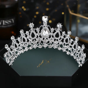 Hot Sale Rhinestone Crystal Wedding Bridal Jewelry Sets Women Bride Tiara Crowns Earring Necklace Set Wedding Hair Accessories