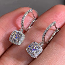 画像をギャラリービューアに読み込む, New Trendy Square Shape Drop Earrings Brilliant Bridal Engagement Wedding Jewelry Elegant Female Dangle Earring Nice Gift