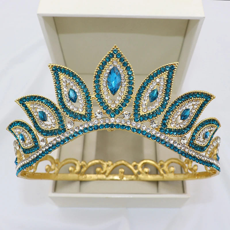 Luxury Queen Tiaras and Crowns Bride Women Crystal Diadem Hair Ornaments Wedding Bridal Hair Jewelry Accessories - EUFASHIONBAGS