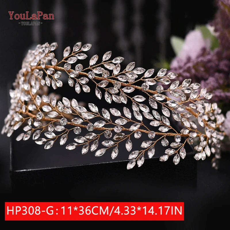 Bridal Tiaras for Wedding Rhinestone Hair Piece Crystal Headpiece Wedding Headpieces for Bride Hair Jewelry HP304 - EUFASHIONBAGS