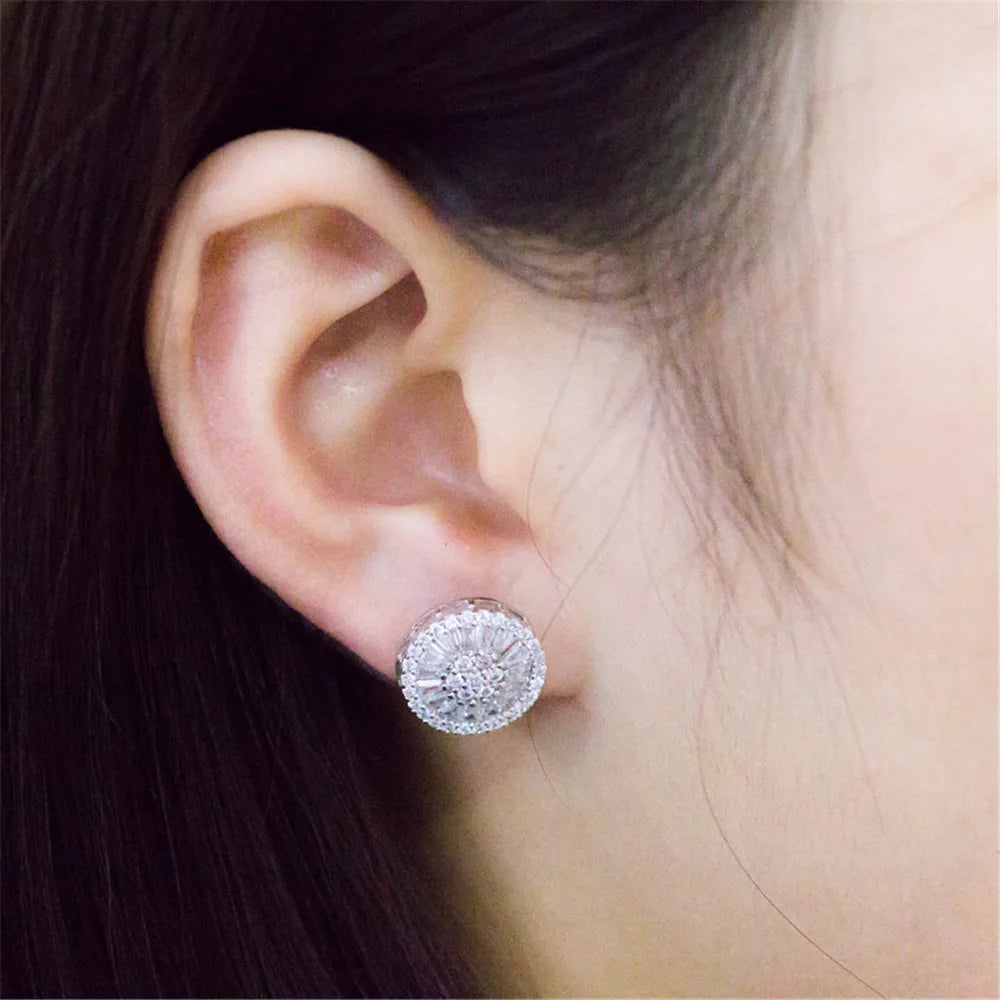 High Quality Stud Earrings with Brilliant Fireworks Shape CZ Jewelry Engagement Wedding Earrings for Women Girls - EUFASHIONBAGS