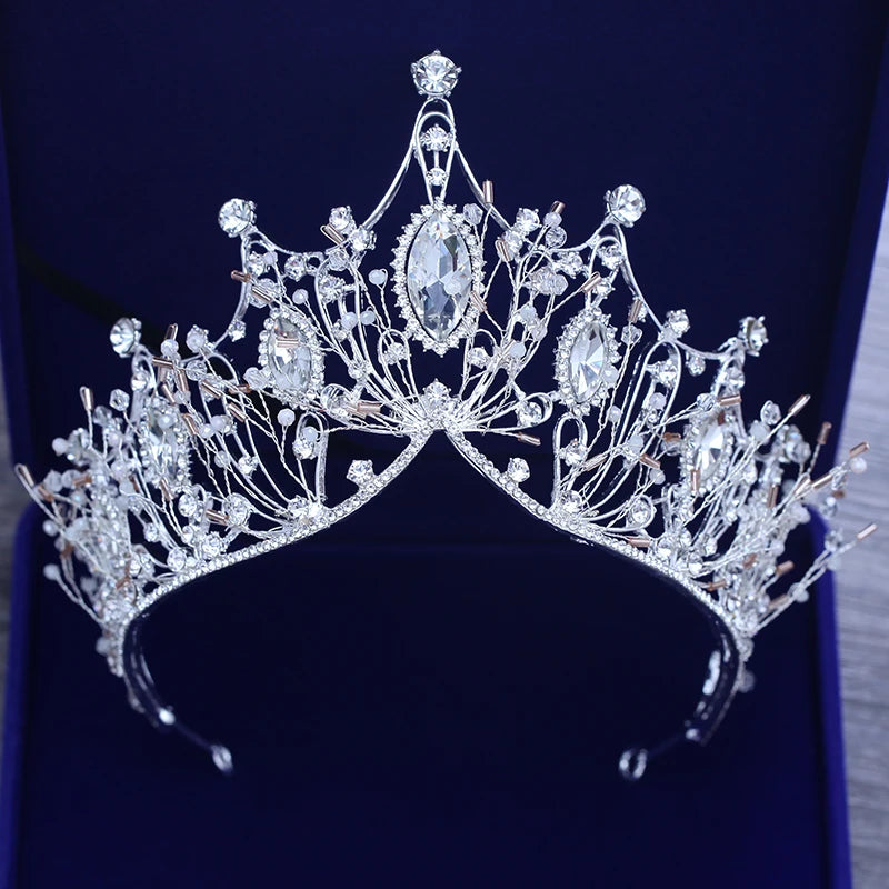 Diverse Silver Gold Color Crystal Crowns Bride tiara Fashion Queen For Wedding Crown Headpiece Wedding Hair Jewelry Accessories - EUFASHIONBAGS