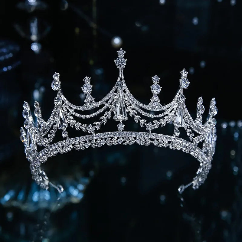 Luxury Diverse Silver Color Crystal Bridal Tiaras Crown Rhinestone Pageant Diadema Collares Headpieces Wedding Hair Accessories - EUFASHIONBAGS