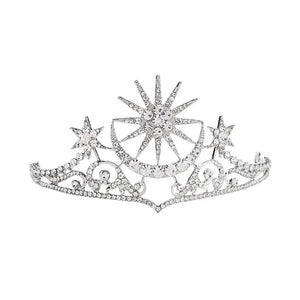 Baroque Star Crown Crystal Bridal Tiaras Rhinestone Pageant Diadem Bride Star Headdress Wedding Hair Accessories Tiara De Noiva